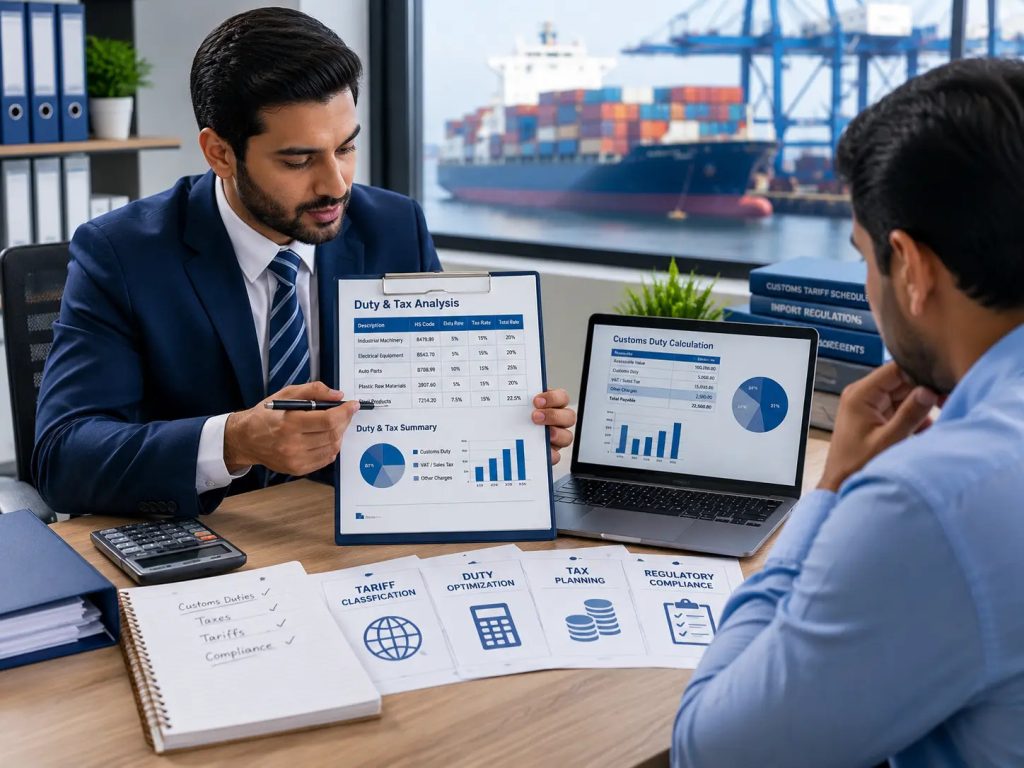 Duty and Tax Consultation Services for Customs Tariffs Regulatory Compliance and Trade Advisory