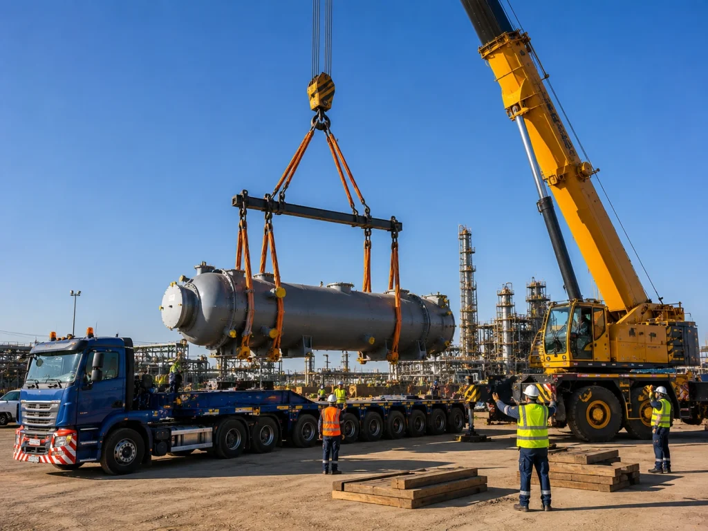 Heavy Lift Operations Services with Specialized Crane Lifting and Oversized Industrial Cargo Transportation