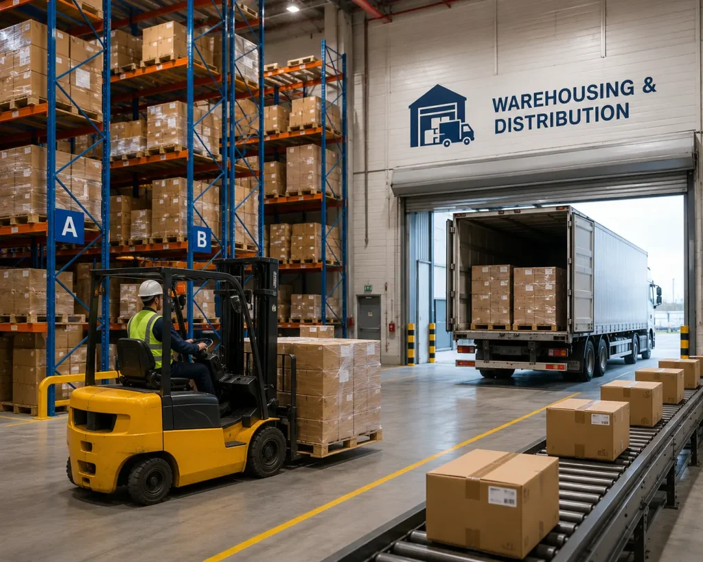 Modern Warehouse and Distribution Center Supporting Storage Inventory Management and Cargo Distribution in Saudi Arabia